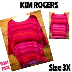 Kim Rogers Top Size 3X Soft Knit Dolman Nwot